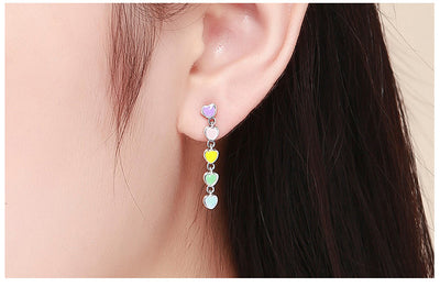Aretes de Corazón Arcoíris Hipoalergénicos - Image 9