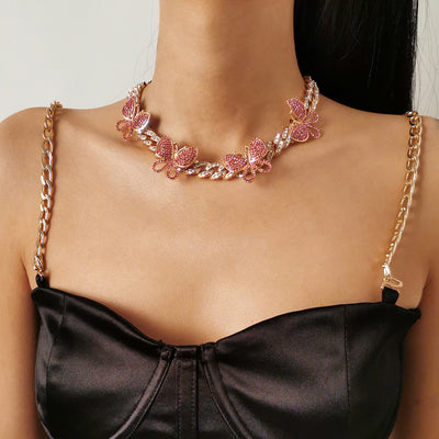 Collar Mariposa Grande con Cierre Cubano Hip Hop Punk para Mujer - Image 13