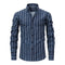 Camisa Estampada Digital a Rayas con Cuello Solapa - Manga Larga para Hombre