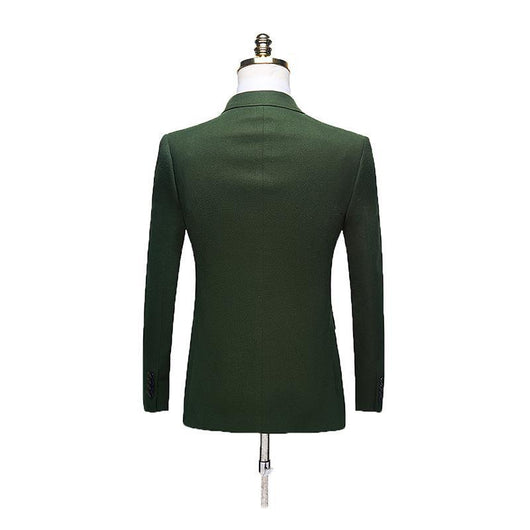Traje Business Casual Verde Terciopelo para Hombre - Image 3