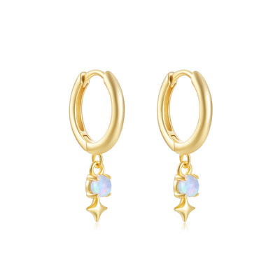 Aretes de Plata Esterlina S925 con Ópalo Azul y Diamantes - Diseño Europeo - Image 18