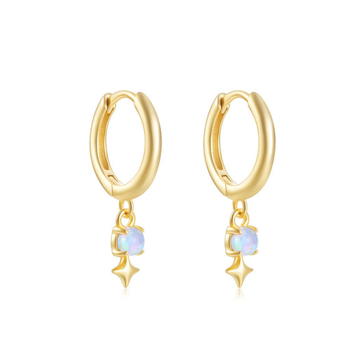 Aretes de Plata Esterlina S925 con Ópalo Azul y Diamantes - Diseño Europeo - Image 18