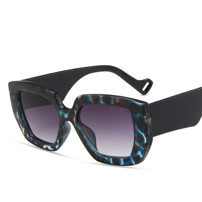 Gafas de Sol Retro Polígono con Contraste de Personalidad - Image 11