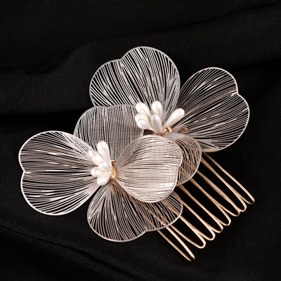 Peineta Nupcial de Flores Doradas - Accesorio de Ensueño para Novia - Image 19