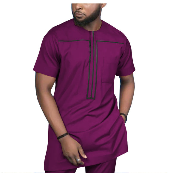 Camisa Casual de Algodón Africano para Hombre