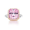 Sterling Plateado Dorado-plated Diamond Ring Diamond Square Ring Rosado Tamaño 9