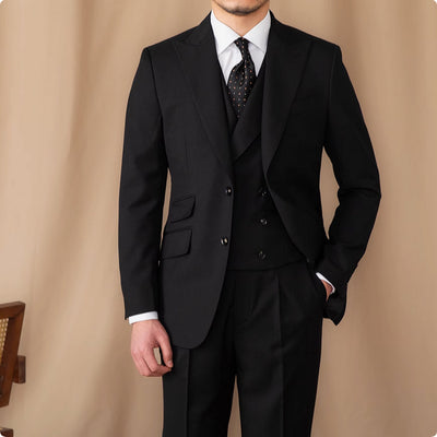 Traje Ejecutivo Tres Piezas Lana Pura Color Sólido - Image 5