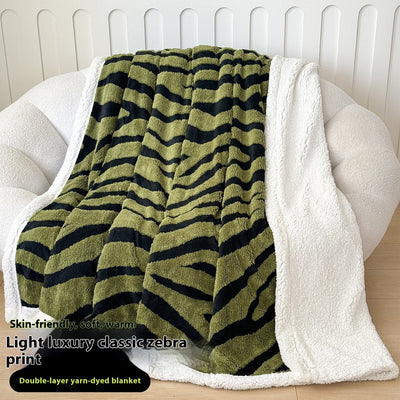 Manta de Tafetán Jacquard Estampado Leopardo Doble Capa - Image 8