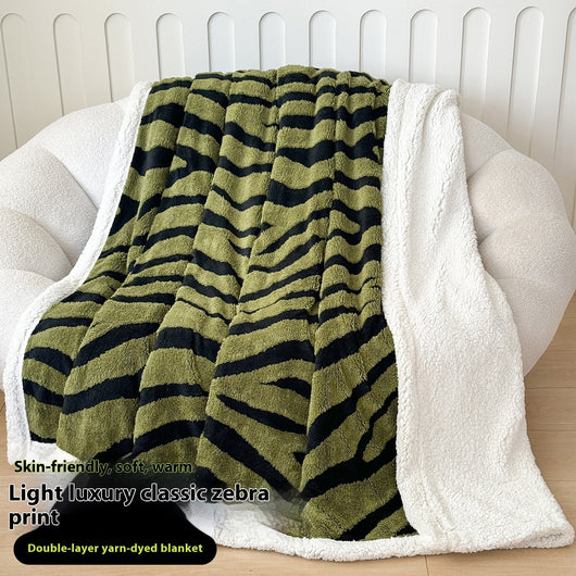 Manta de Tafetán Jacquard Estampado Leopardo Doble Capa - Image 8