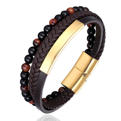 Pulsera de Piedra Natural con Cierre Magnético y Cuero Trenzado - Image 17