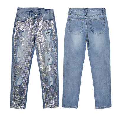 Pantalón Denim Recto Cropped de Tiro Medio para Mujer - Image 22