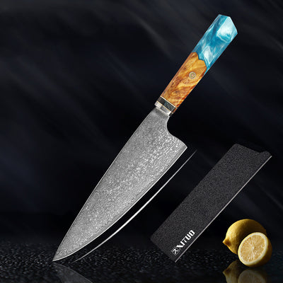 Juego de Cuchillos Damascus Acero Japonés - Chef Profesional y Santoku - Image 13