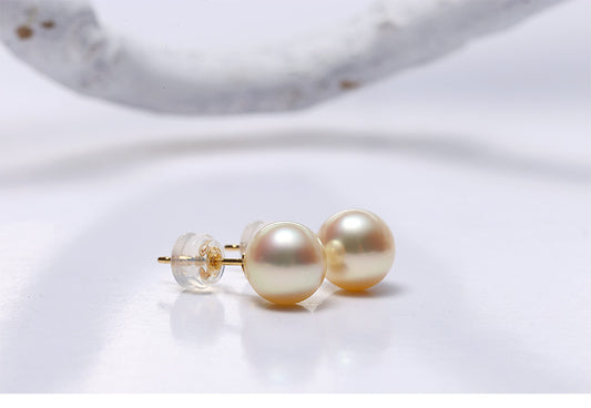 Aretes de Perla Redonda de Agua de Mar - Image 2