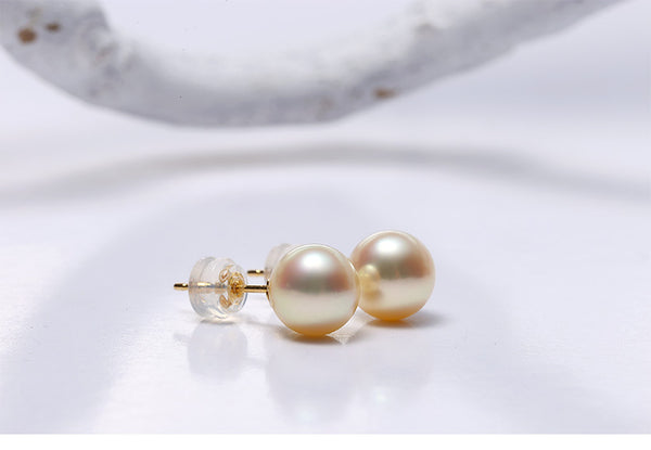 Aretes de Perla Redonda de Agua de Mar