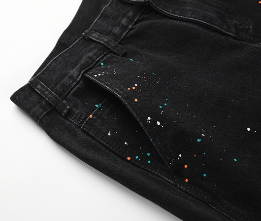 Pantalón Denim Reconstruido con Efecto Salpicado - Image 6