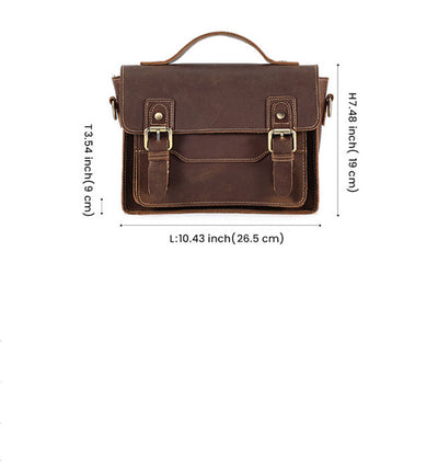 Bolso Bandolera Cuero Crazy Horse Estilo Retro Casual - Image 7