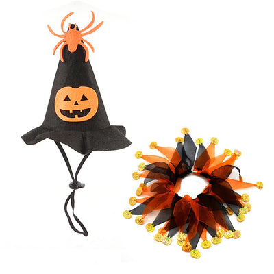 Conjunto Halloween Gorro y Bufanda Patrón Calavera con Capa Gato - Image 3