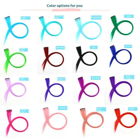 Extensiones de Cabello Teñido con Mechones de Colores Vibrantes - Image 31