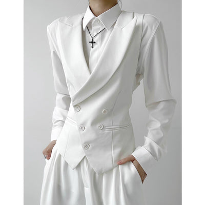 Chaleco de Traje para Mujer Blanco Entallado - Elegancia Sofisticada - Image 3