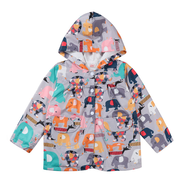 Chaqueta Impresa con Capucha para Niños - Abrigo Outdoor Resistente