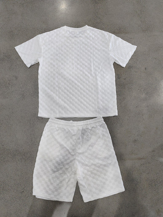 Conjunto de Playera y Shorts Casuales a Cuadros para Hombre - Image 27