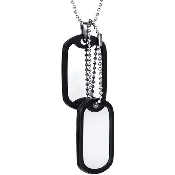 Collar Militar Hombre Acero Titanio - Pendiente Resistente y Elegante