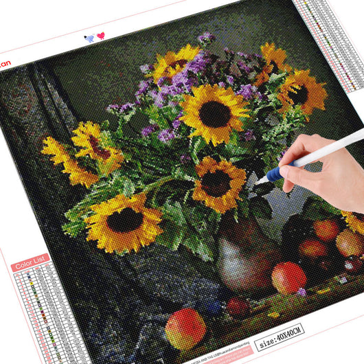 Florero Mosaico Girasol - Pintura Diamante 5D - Image 7