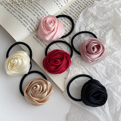 Banda Elástica para Cabello con Diseño Floral Rosa