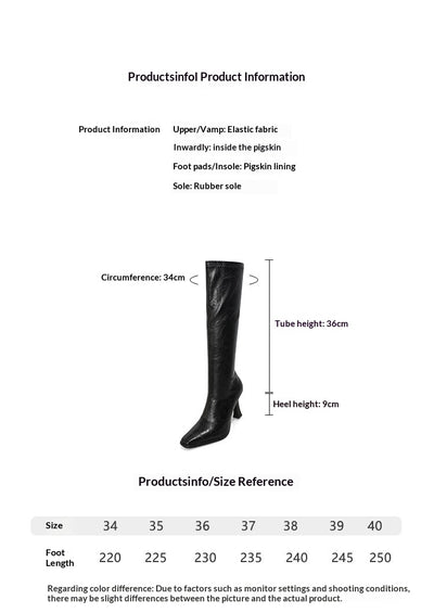 Botas Retro de Tacón Alto Punta Afilada - Lujo Exclusivo para Mujer - Image 9