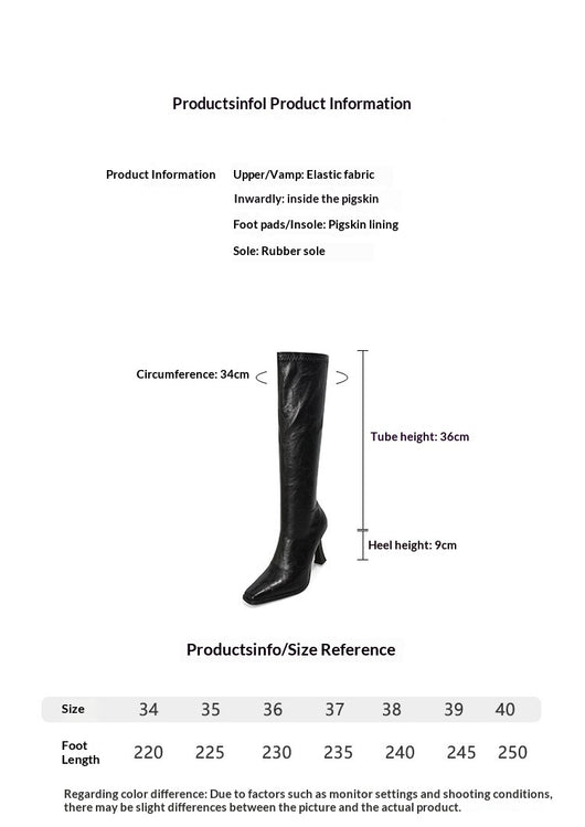 Botas Retro de Tacón Alto Punta Afilada - Lujo Exclusivo para Mujer - Image 9