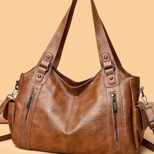 Bolsa de Hombro Texturizada Minimalista de Gran Capacidad para Mujer