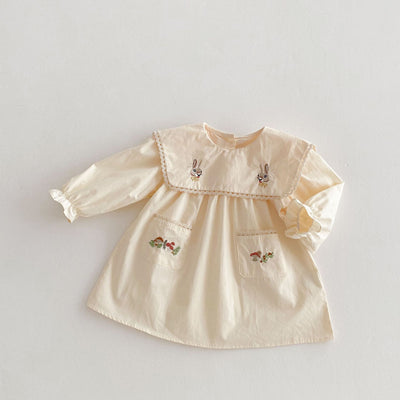 Vestido Infantil Coreano con Bordado de Conejo Animado - Image 12