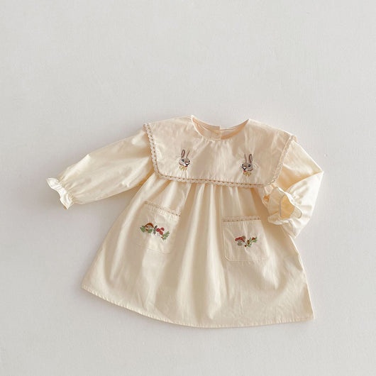 Vestido Infantil Coreano con Bordado de Conejo Animado - Image 12