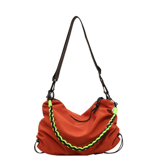 Bolsa Crossbody Naranja Grande de Nylon - Mochila Escolar de Alta Capacidad - Image 10