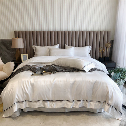 Juego de Cama de Algodón Puro 4 Piezas - Lujo Minimalista para Primavera y Verano - Image 8