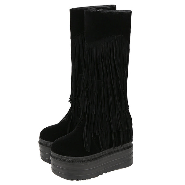 Botas de Tacón Alto con Flecos para Mujer - Image 3