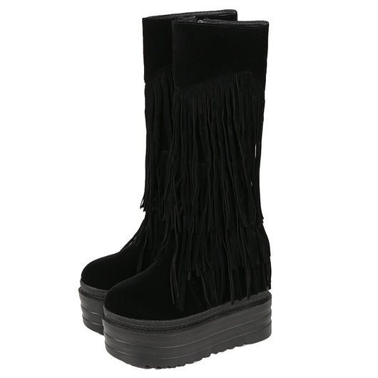 Botas de Tacón Alto con Flecos para Mujer - Image 3