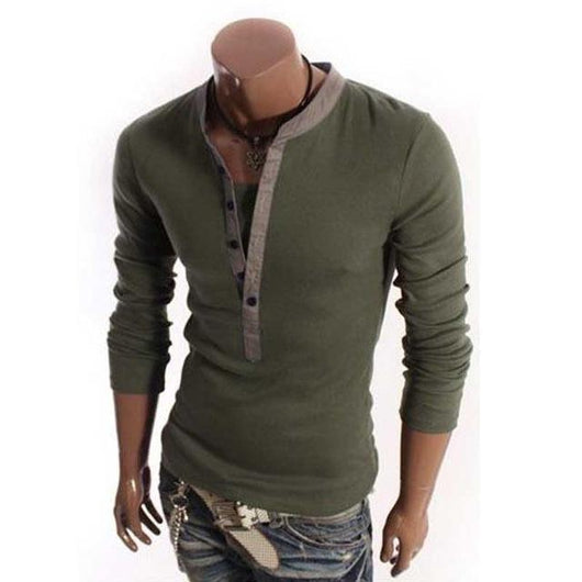 Camiseta Cuello V Estilo Británico para Hombre - Image 2