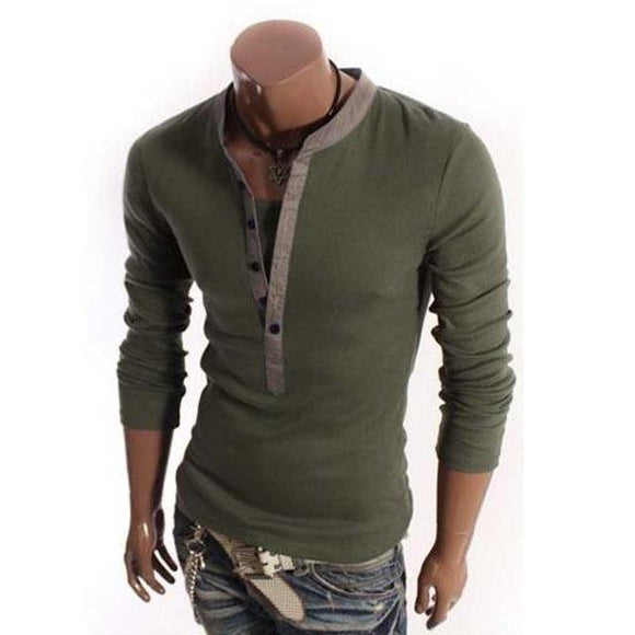 Camiseta Cuello V Estilo Británico para Hombre
