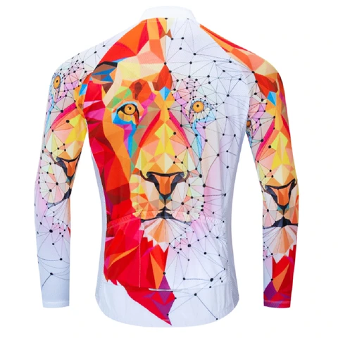 Jersey de Ciclismo Manga Larga Red White Lion para Hombre - Image 2