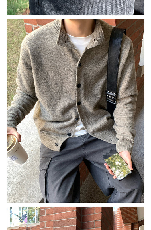Cardigan Casual Cuello Solapa con Botones para Hombre - Image 16