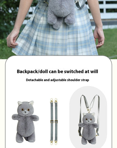 Bolso Bandolera Gato Adorable de Peluche Simulado - Image 9