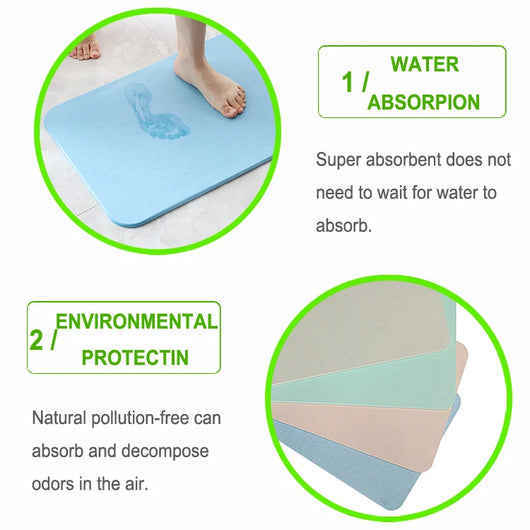 Tapete de Baño Absorbente Diatomita Antideslizante Premium - Image 9