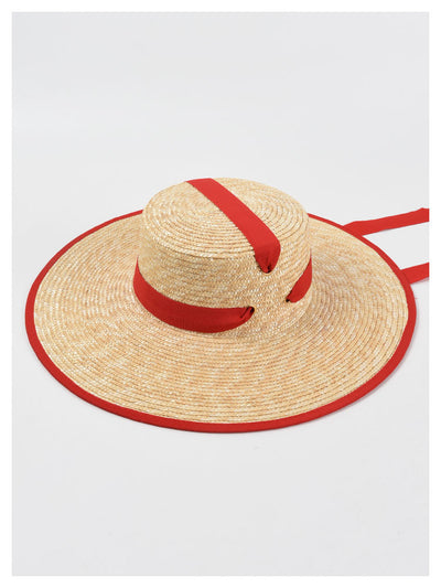 Sombrero de Paja Trenzado con Tiras - Estilo Europeo y Americano para Mujer - Image 21