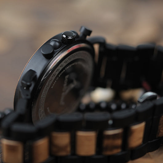 Reloj de Madera Multifunción con Tres Esferas de Cuarzo - Image 2