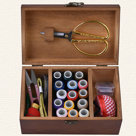 Caja de costura en madera maciza