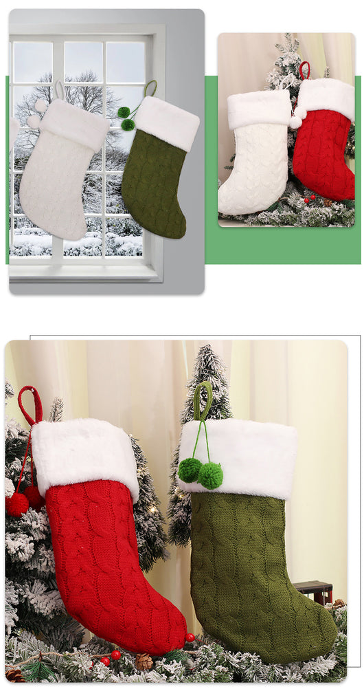 Calcetines de Lana Tejidos a Rayas para Navidad - Image 13