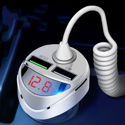 Adaptador USB con Pantalla LED Digital para Carga Rápida en Auto
