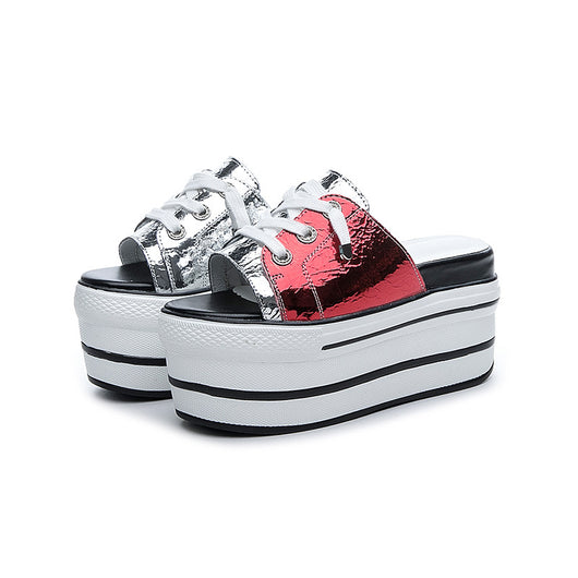 Sandalias Mujer Verano Suela Gruesa Acolchada Combinada - Image 4