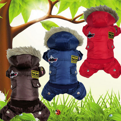 Abrigo para Perros Estilo Uniforme Air Force - Ropa de Invierno para Mascotas